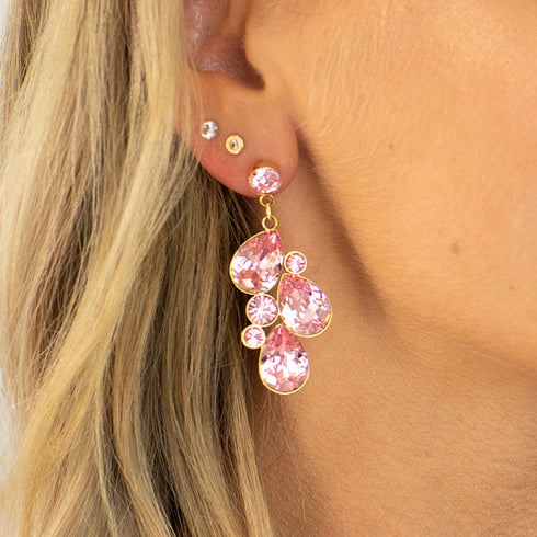 Серьги "Fillori Burvība (Light Rose)" с кристаллами Preciosa™